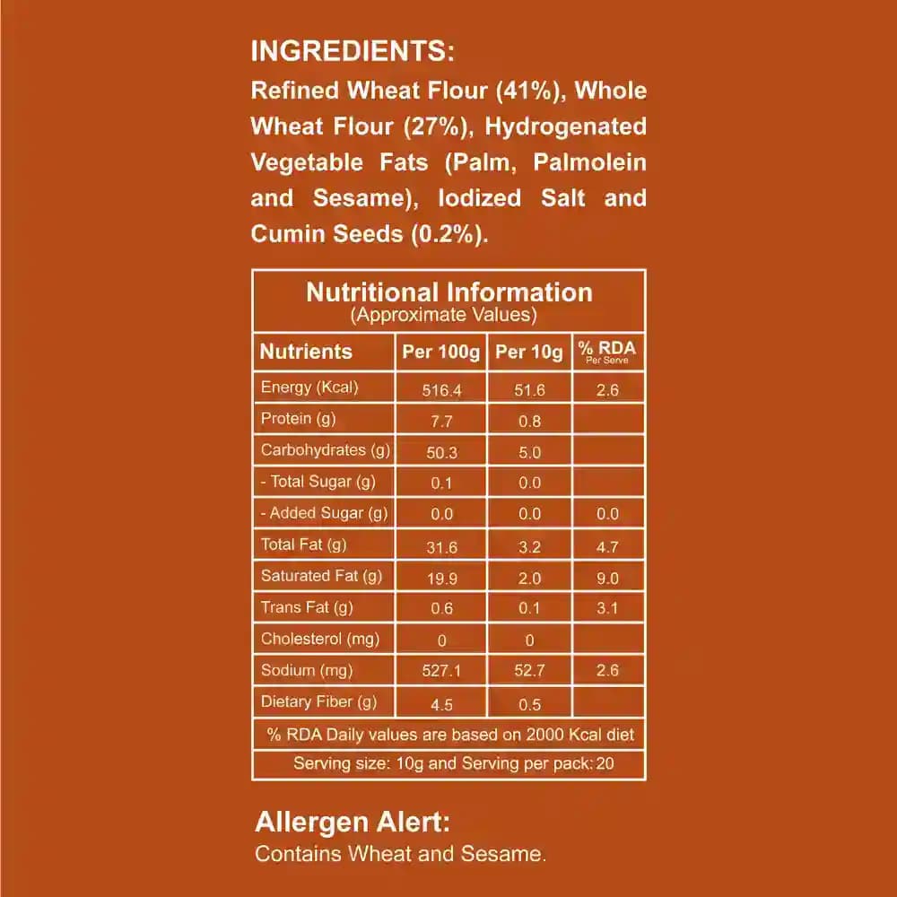 Purani Delhi - Khari Nutrition Facts β Calories & Ingredients | Healthy Healthy Namkeen | Let's Try Foods