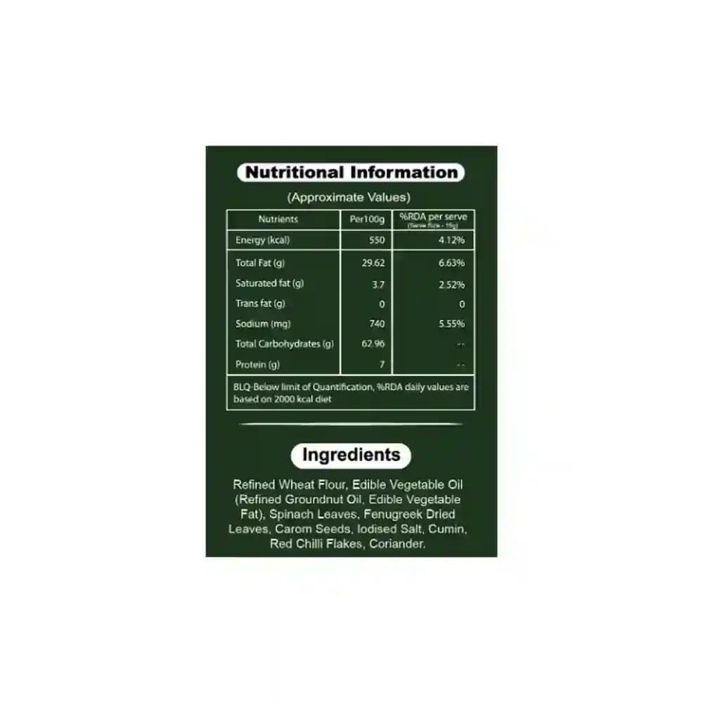 Purani Delhi - Methi Mathri Nutrition Facts – Calories & Ingredients | Healthy Healthy Namkeen | Let's Try Foods