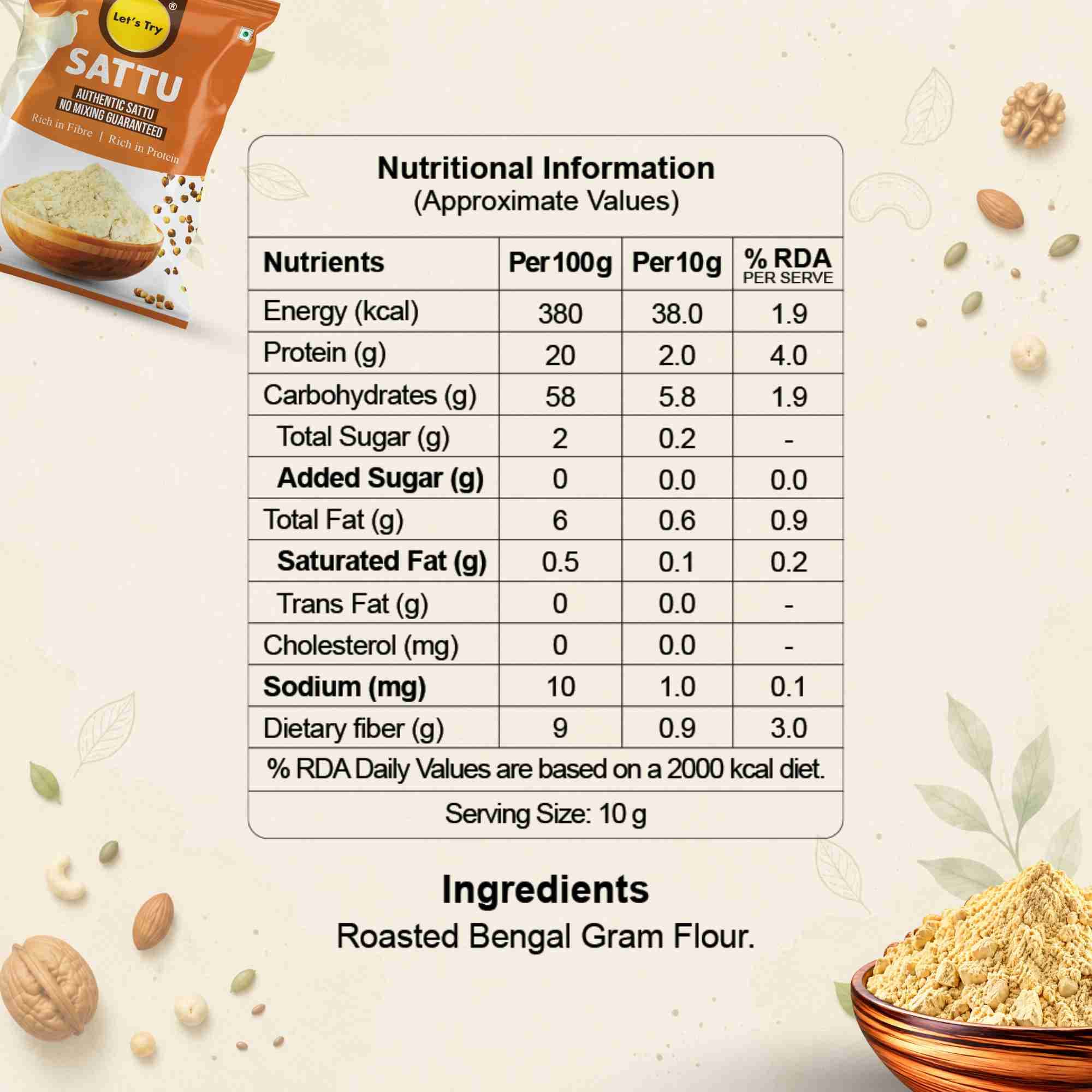Sattu Nutrition Facts – Calories & Ingredients | Healthy Healthy Protein Sattu | Let's Try Foods