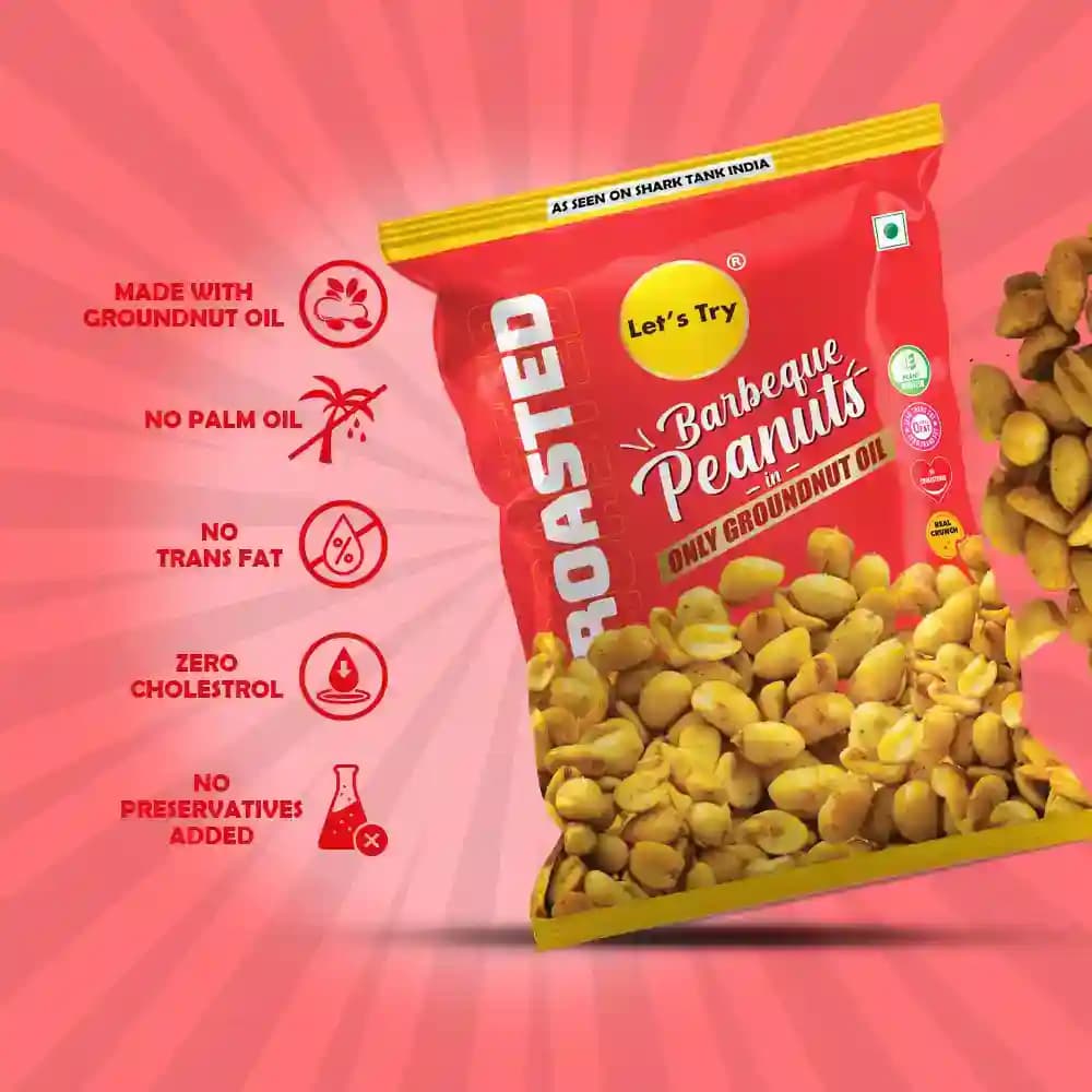 Roasted BBQ Peanuts ā No Palm Oil, No Maida, No Artificial Flavour | Healthy Indian Snack | Let's Try Foods