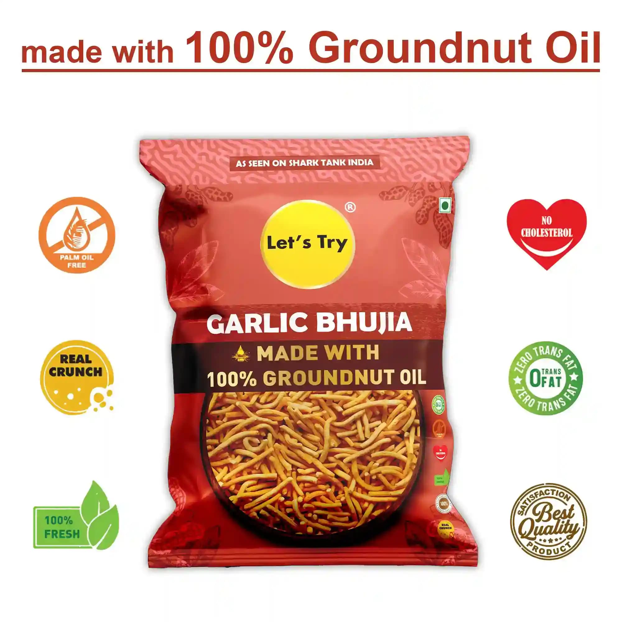 Garlic Bhujia β No Palm Oil, No Maida, No Artificial Flavour | Healthy Indian Snack | Let's Try Foods