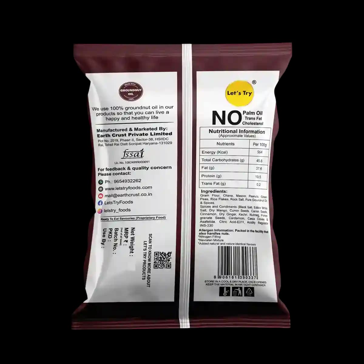 Navratan Mixture Ingredients & Nutritional Label – No Palm Oil, No Maida Clean Label Healthy Indian Mixture | Let's Try Foods