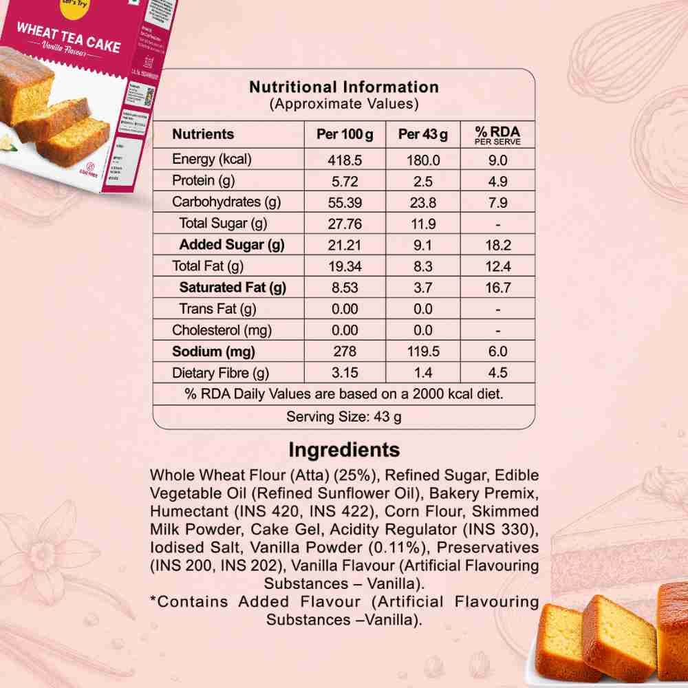Vanilla Cake Nutrition Facts – Calories & Ingredients | Healthy Healthy Baked Snack | Let's Try Foods