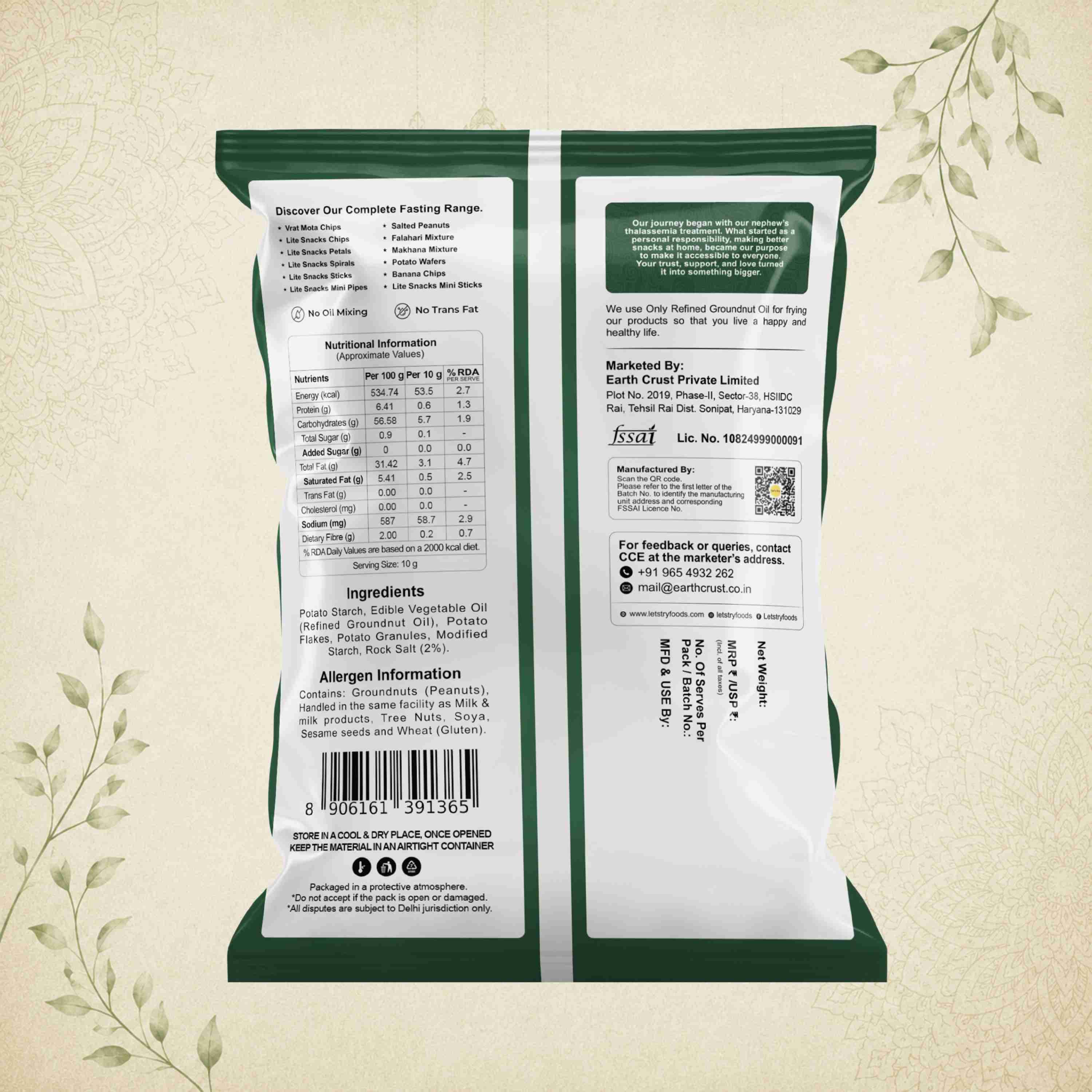 Lite Sticks Ingredients & Nutritional Label – No Palm Oil, No Maida Clean Label Healthy Snack Sticks | Let's Try Foods