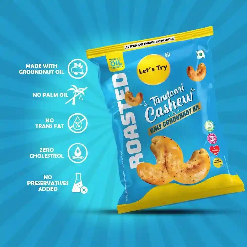 Roasted Tandoori Cashew β No Palm Oil, No Maida, No Artificial Flavour | Healthy Indian Snack | Let's Try Foods