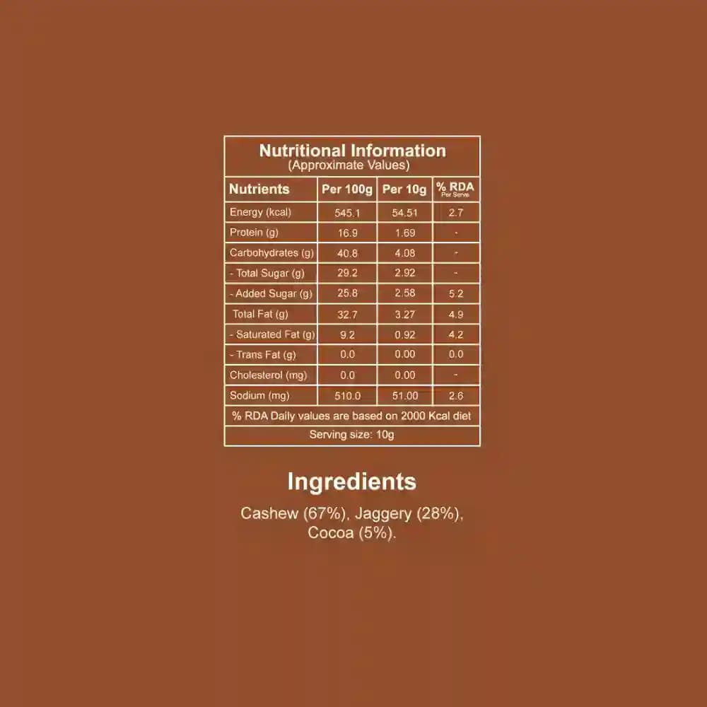Chocolate Cashew Nutrition Facts – Calories & Ingredients | Healthy Premium Roasted Cashew | Let's Try Foods