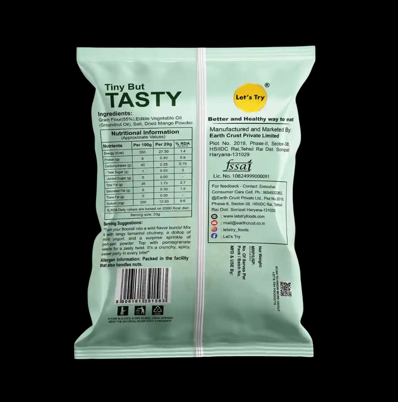 Boondi Ingredients & Nutritional Label β No Palm Oil, No Maida Clean Label Healthy Namkeen | Let's Try Foods