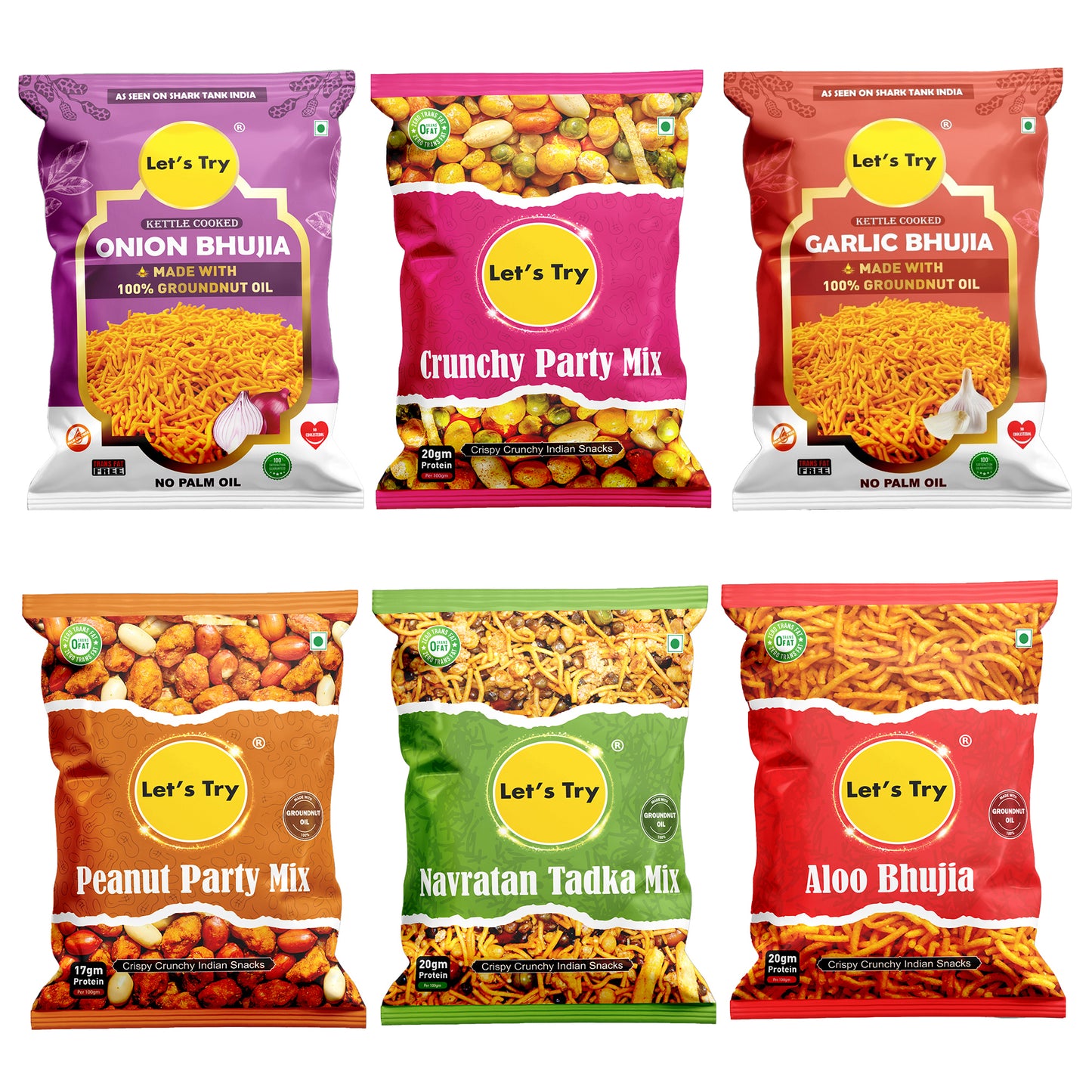 Let's Try Namkeen Combo , Pack of 6